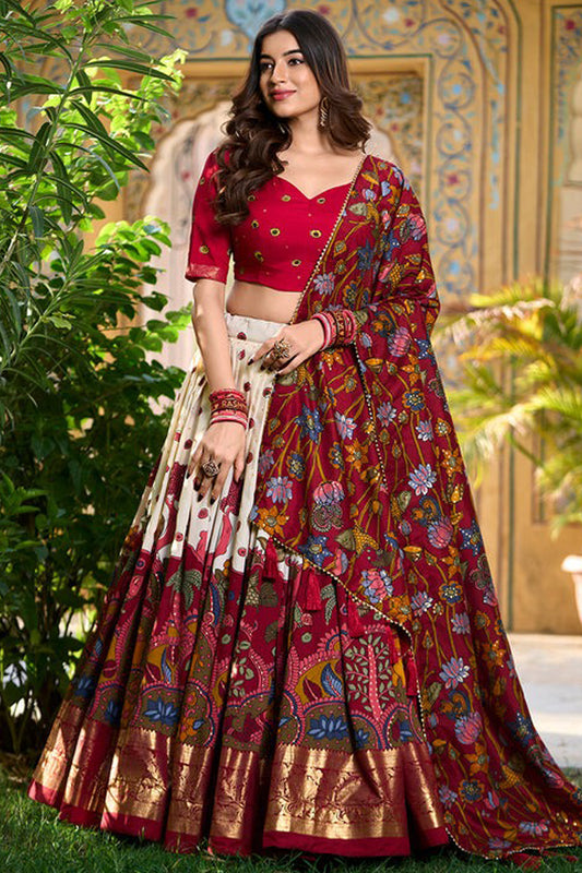 Red bridal lehenga full front view for wedding