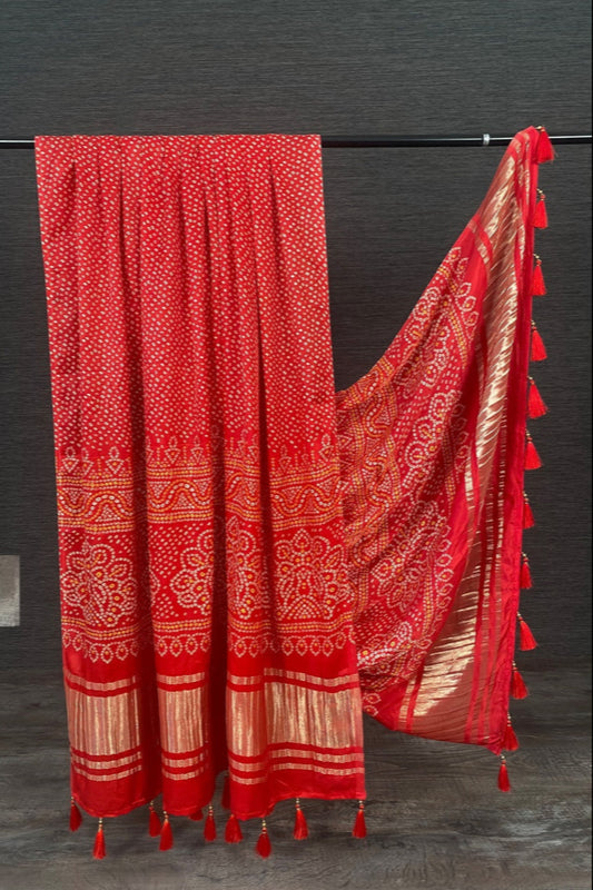 Red dupatta digital print catalogue design