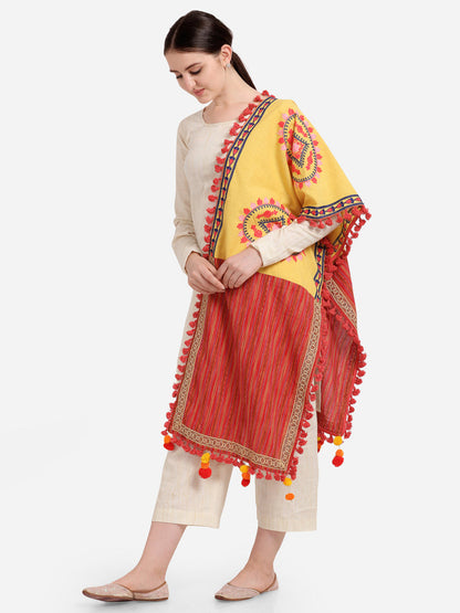 Khadi cotton dupatta in red for USA and Australia market