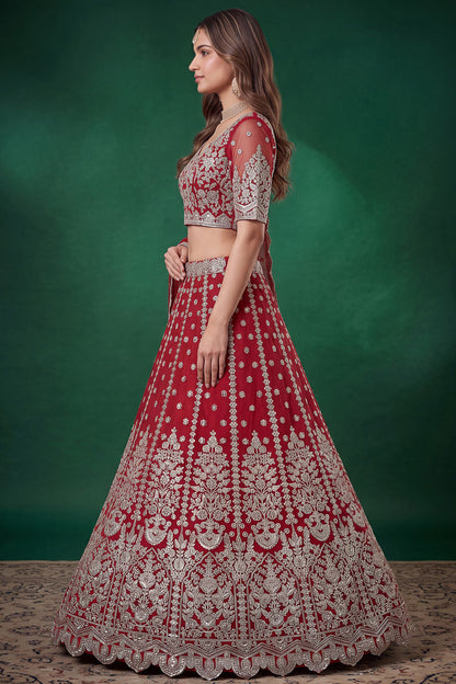 Red lehenga choli for anniversary celebrations