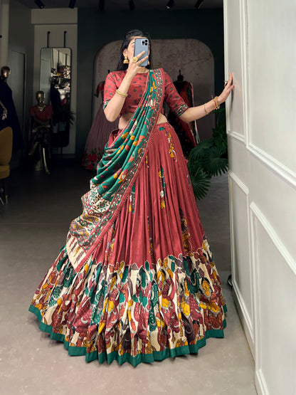 Full lehenga dress drape and flow view
