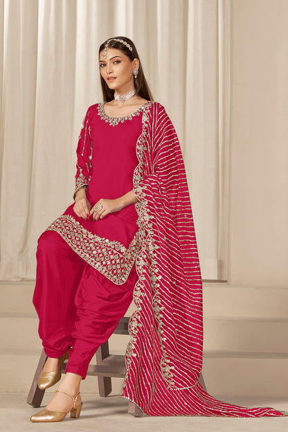 Sleeve detail of red salwar kameez patiala suit