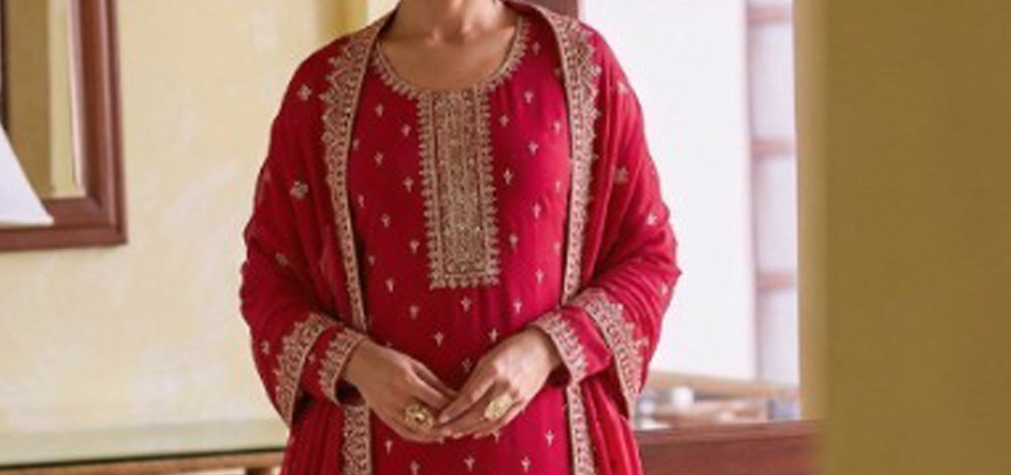 Red Salwar Kameez for reception occasion styling