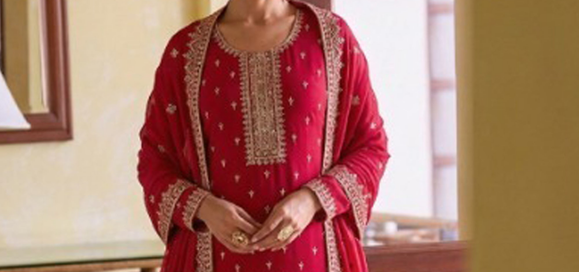 Red Salwar Kameez for reception occasion styling