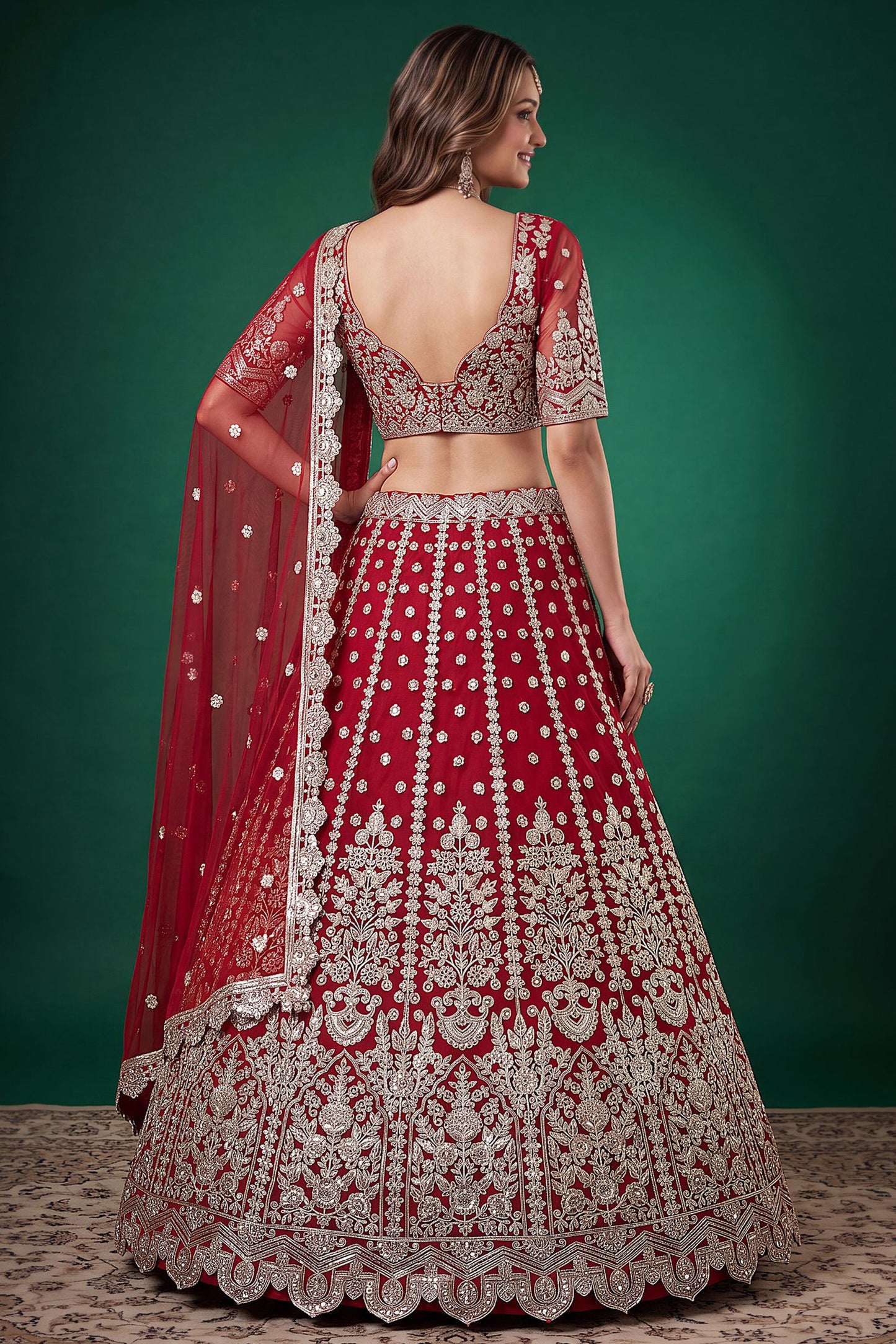 Designer heavy lengha choli in soft net fabric