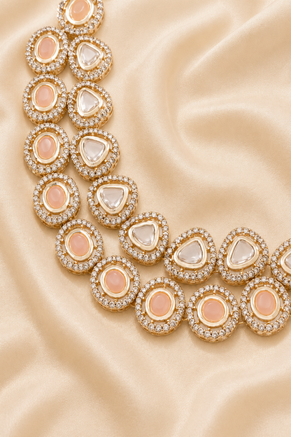 Detailed border texture on layered ethnic necklace set