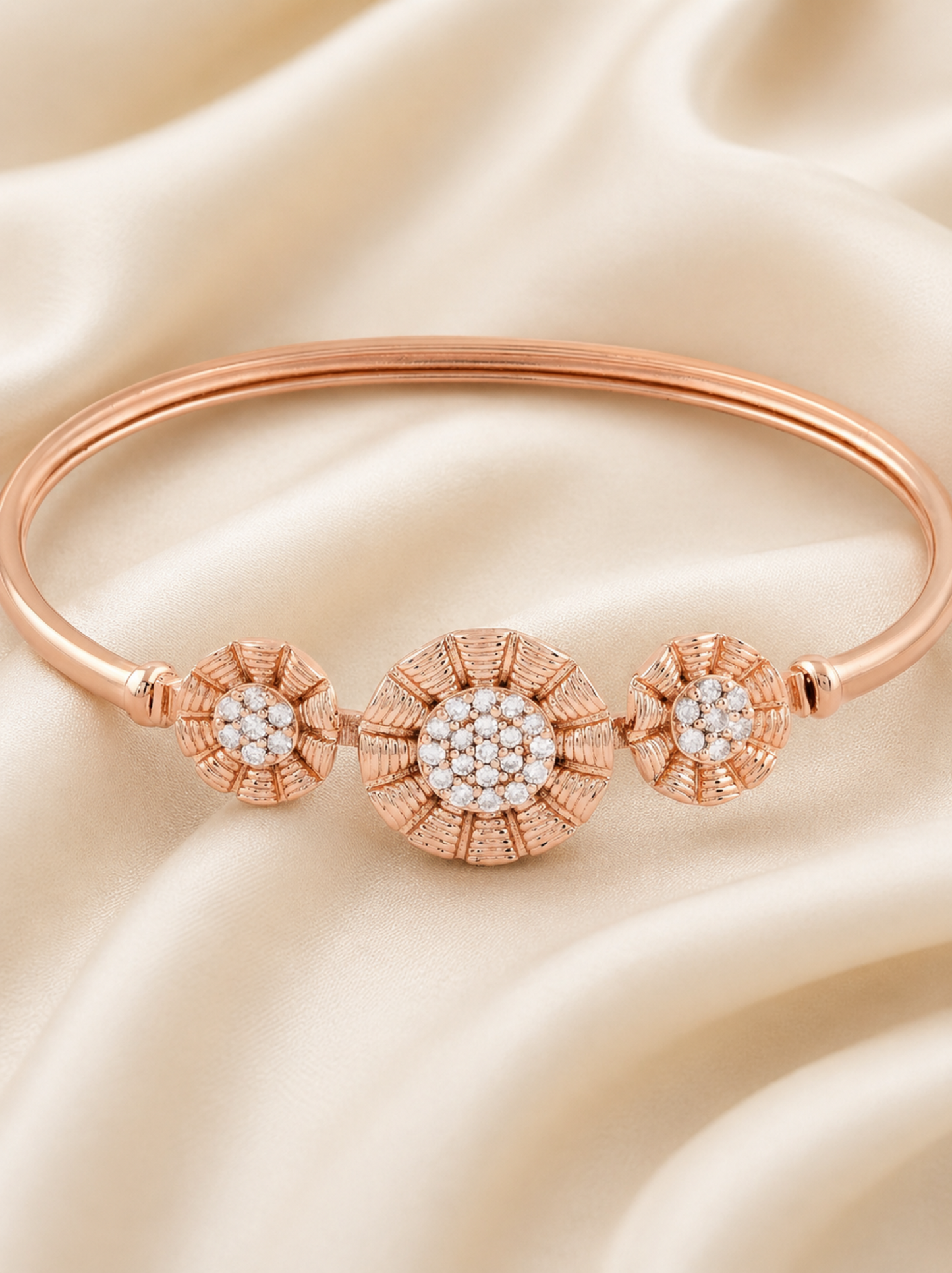 minimal floral bracelet on wrist styling