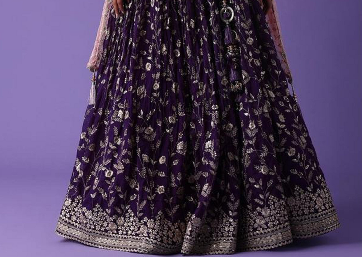 Royal Purple lehenga choli front silhouette view