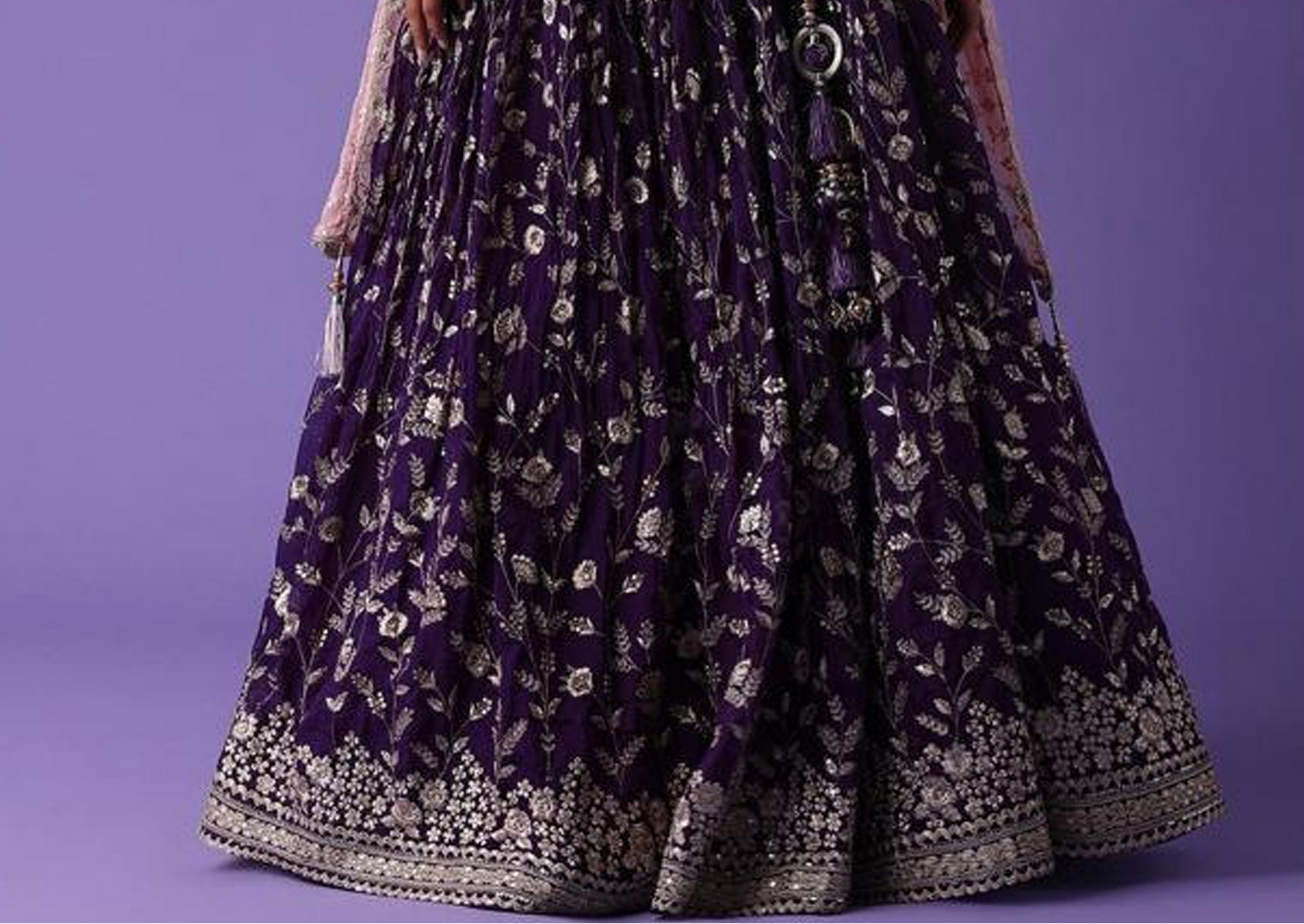 Royal Purple lehenga choli front silhouette view