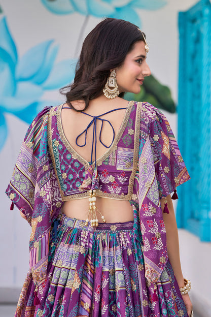 Wedding guest choli lehenga with detailed zari work