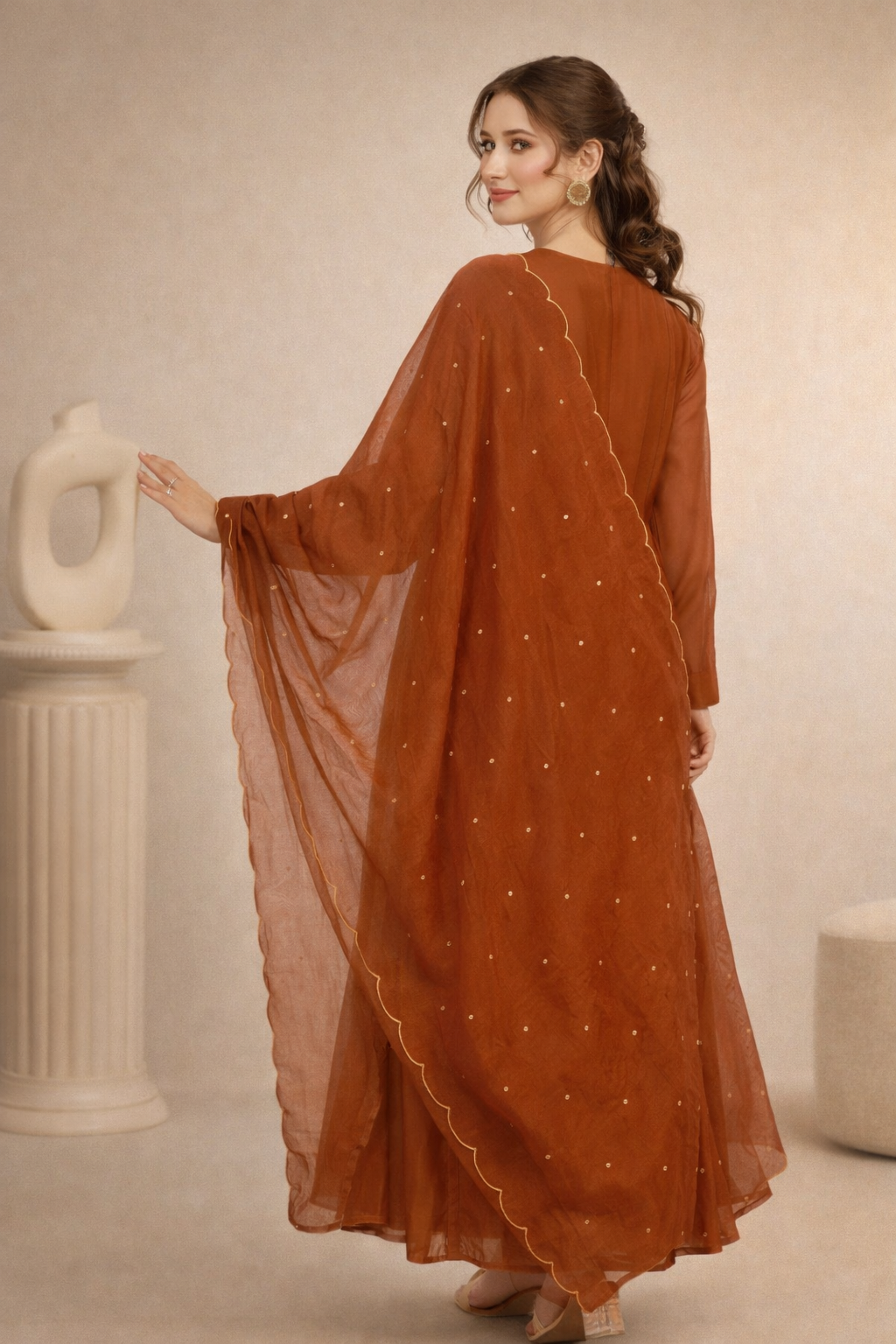 Anarkali for ladies back design view