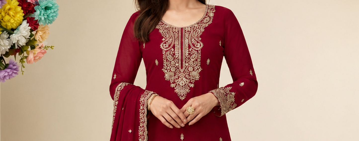Salwar kameez for Eid with flowing georgette texture
