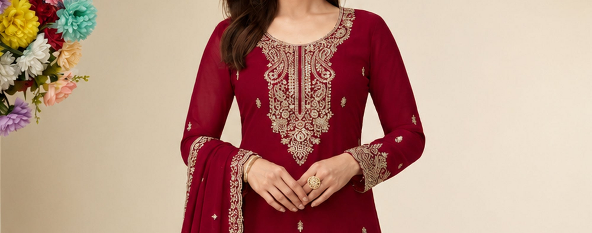 Salwar kameez for Eid with flowing georgette texture