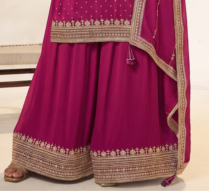 Pink women’s wear plazzo dress for Diwali look