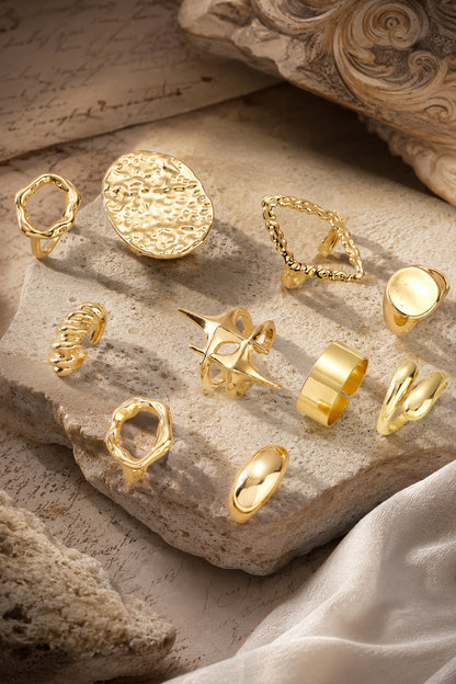 Mixed ring profiles with polished and textured surfaces