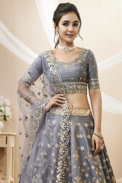 close-up of lehenga choli sequins embroidery