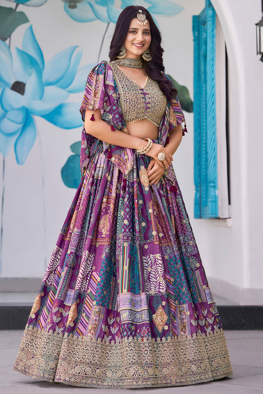 Ready to wear royal purply ethnic lehenga choli set