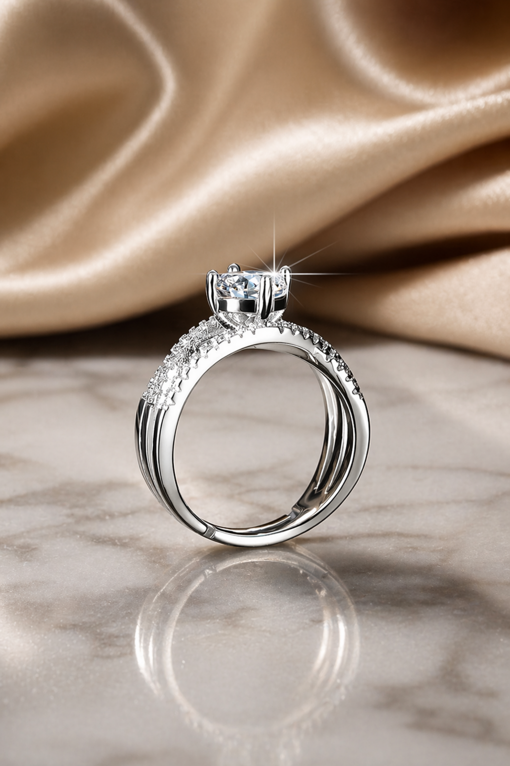 elegant diamond ring in premium jewelry box