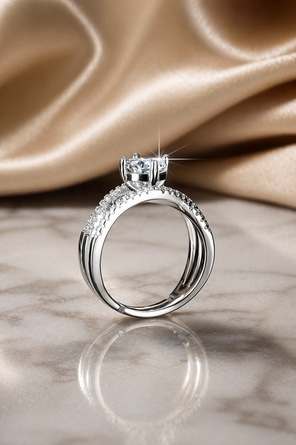 elegant diamond ring in premium jewelry box
