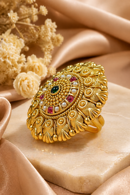 luxury gold statement ring for women