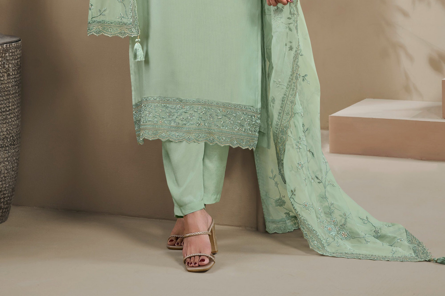 Traditional salwar suit outfit for roka event