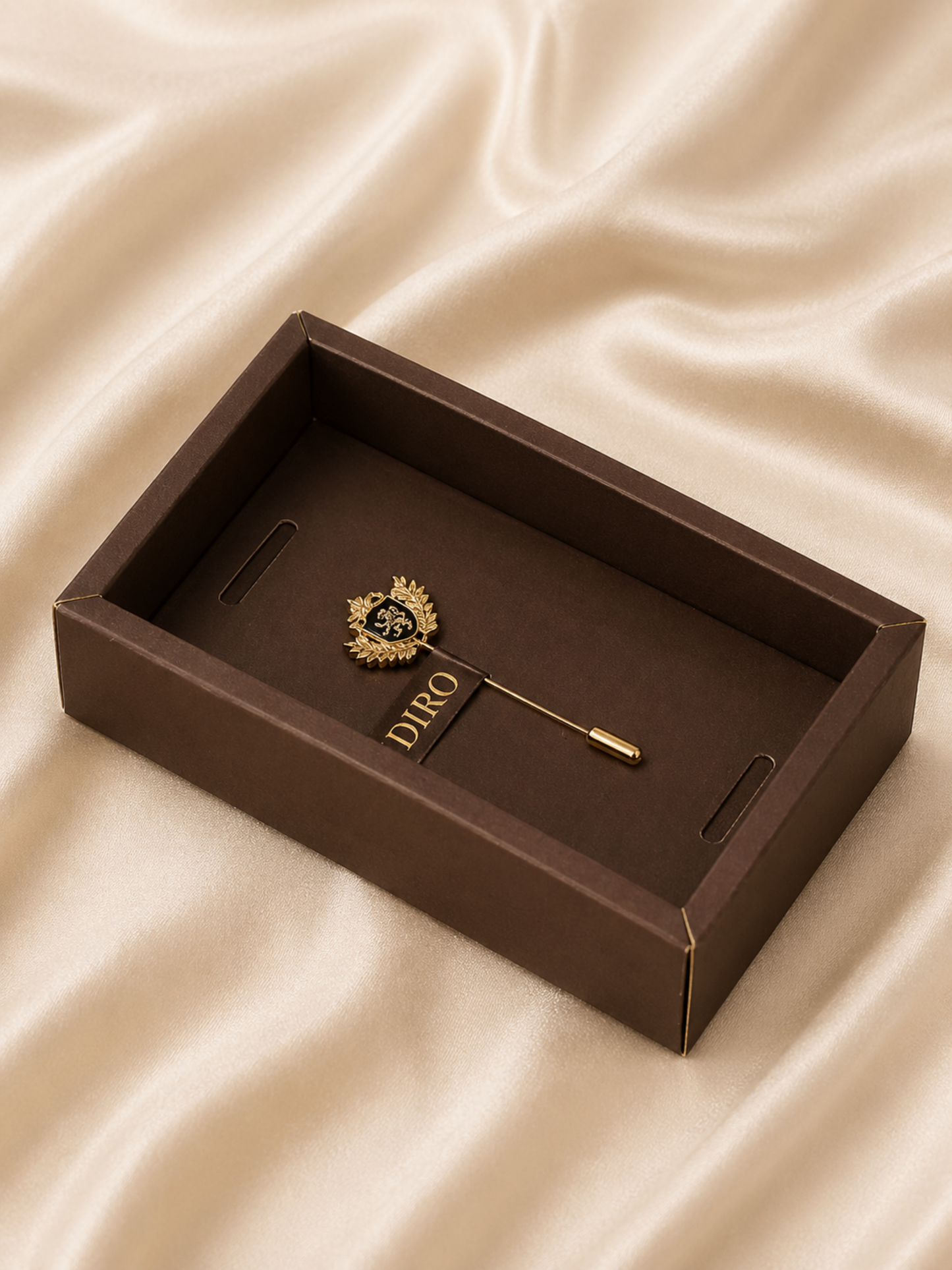 formal outfit accessory lapel pin brooch detail
