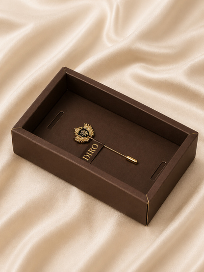 formal outfit accessory lapel pin brooch detail