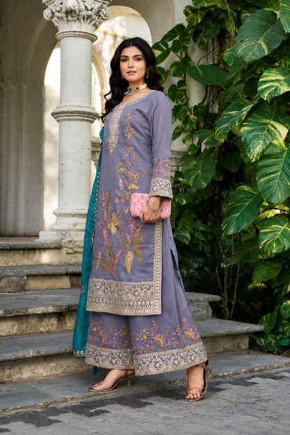 Palazzo Pants For Women In Lavender Simmer Fabric