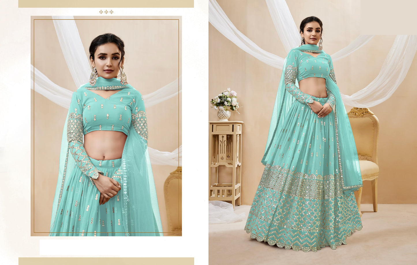 Sky lehenga choli modern occasionwear styling