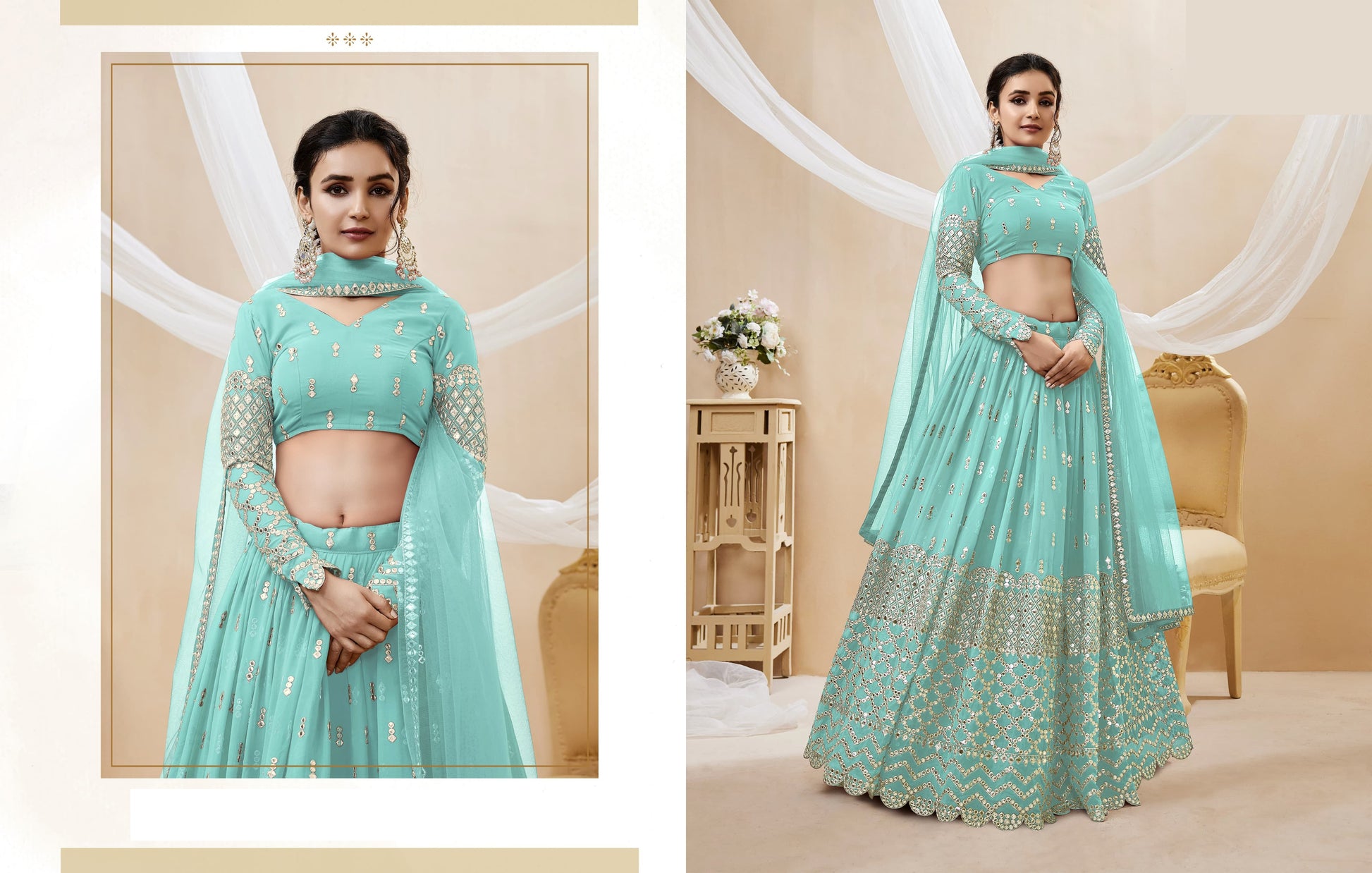 Sky lehenga choli modern occasionwear styling