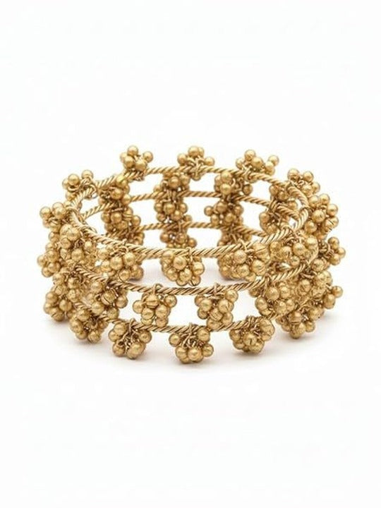 detailed view of clustered bead elements