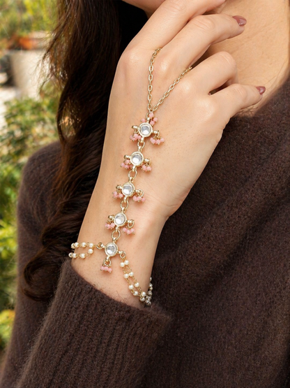 statement hand harness bracelet worn on hand