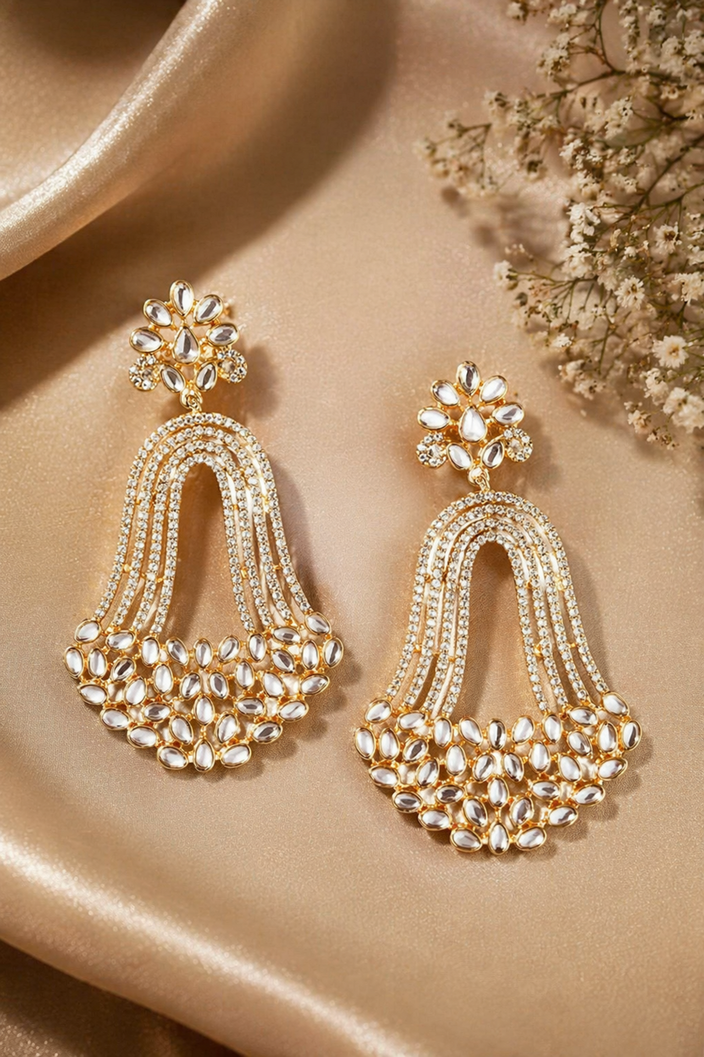bridal kundan earrings detailed craftsmanship