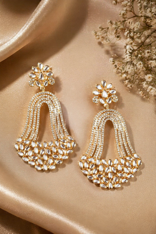 bridal kundan earrings detailed craftsmanship