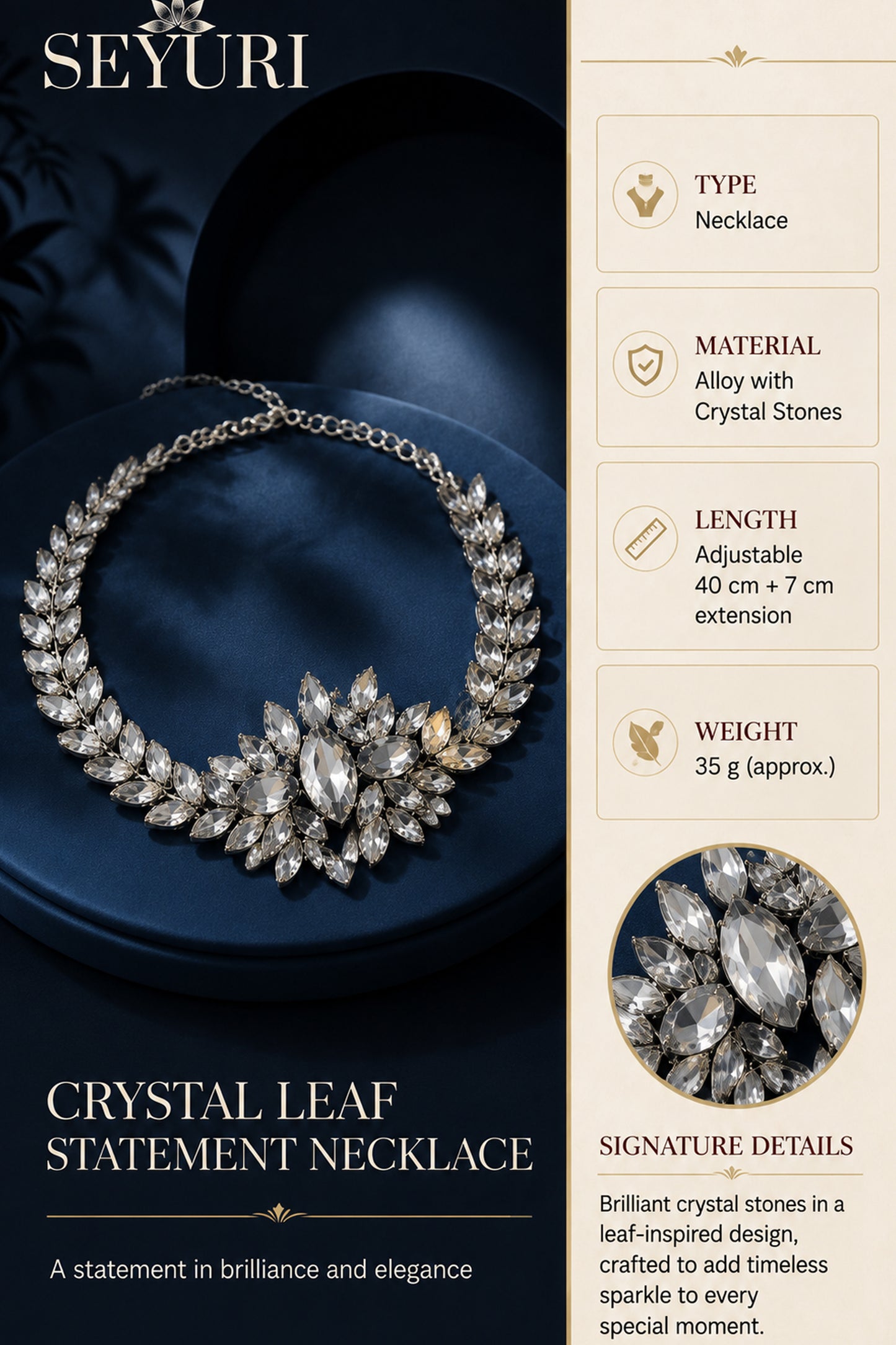 leaf-inspired necklace centerpiece