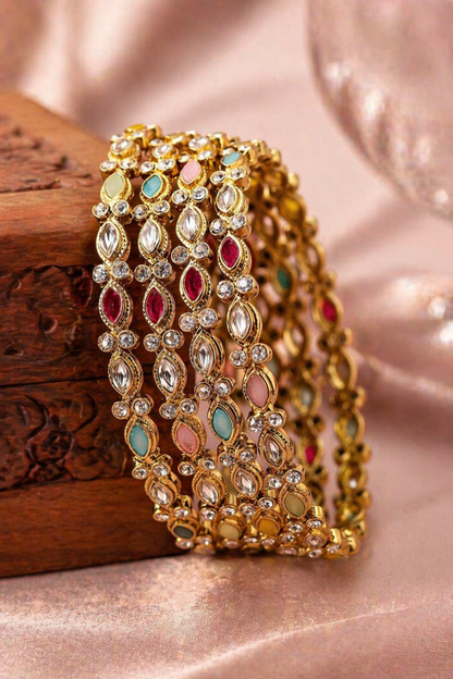detailed view of small clear stone accents on bracelet