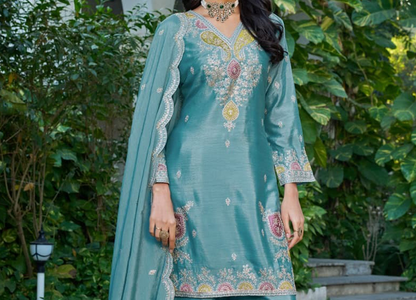 Teal Palazzo Suit | Ready-to-Wear Festive Occasion Style