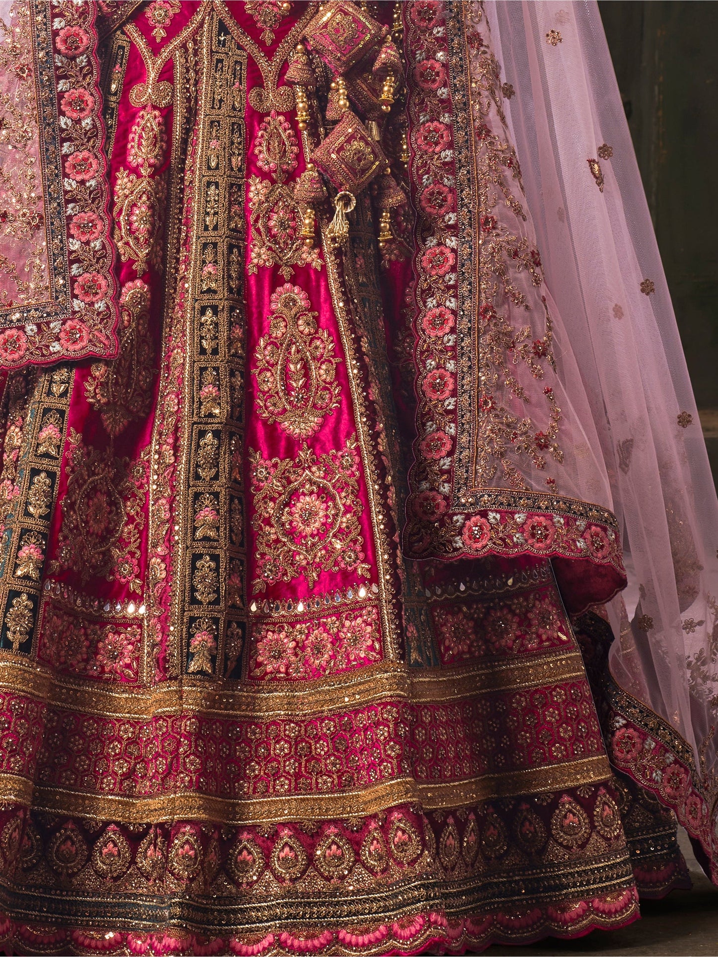 Bridal reception guest look in pink lehenga choli
