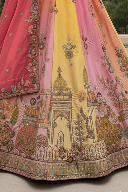 soft drape georgette lehenga movement shot