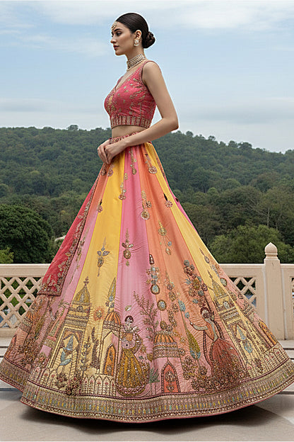 traditional lehenga for women with modern embroidery