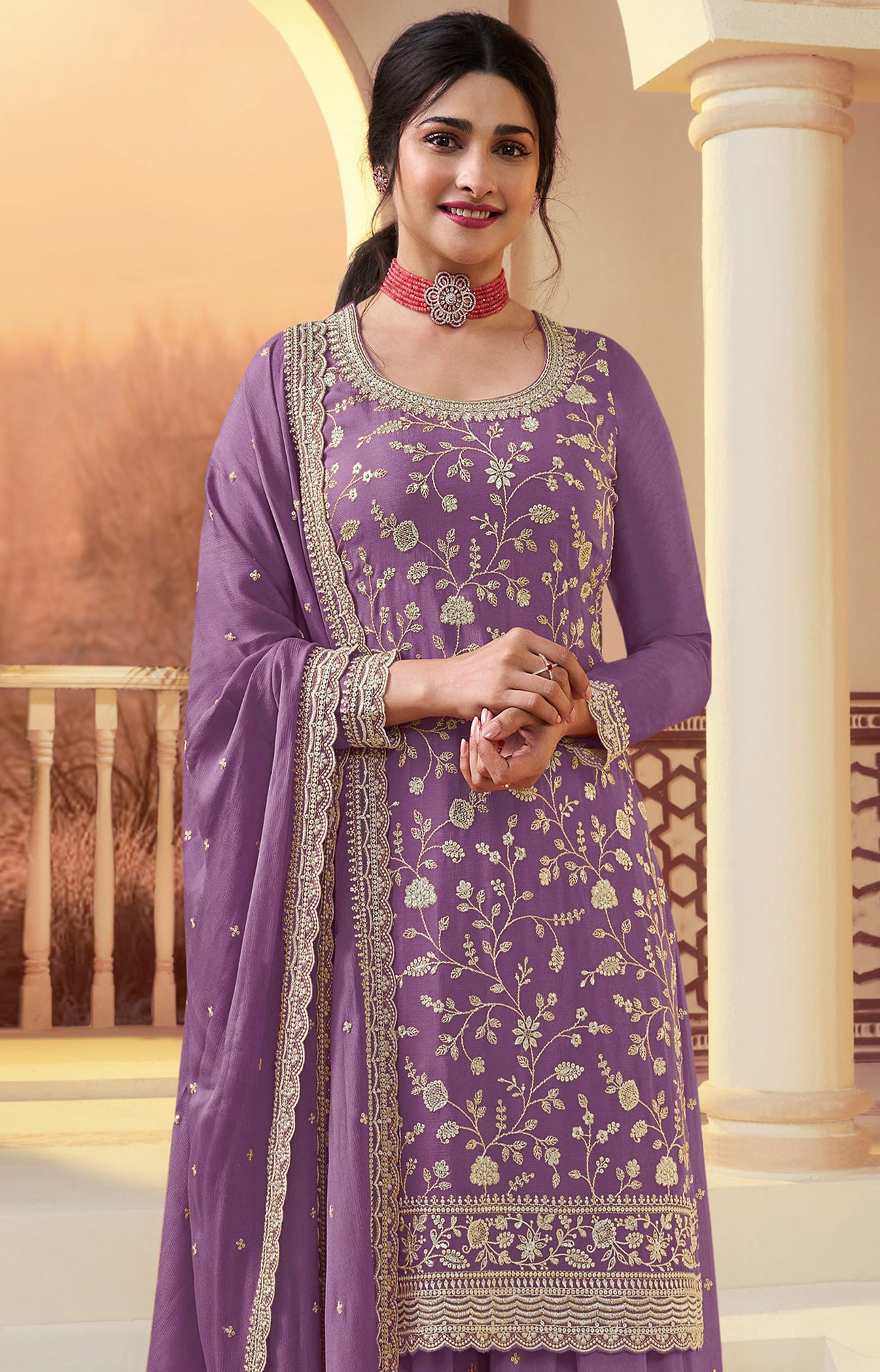 Premium chinon silk palazzo with luxurious drape