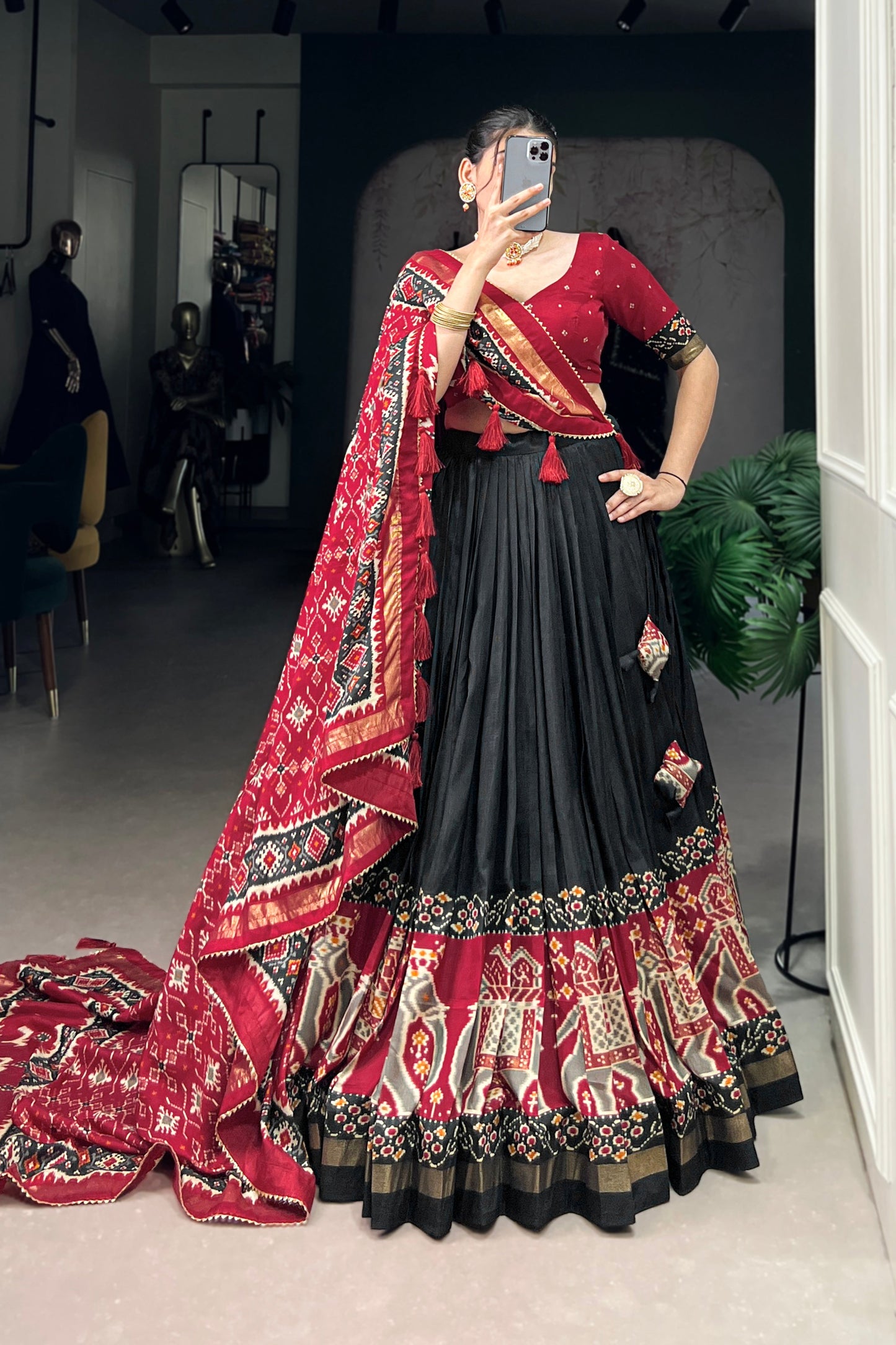 black lehenga for wedding event styling look
