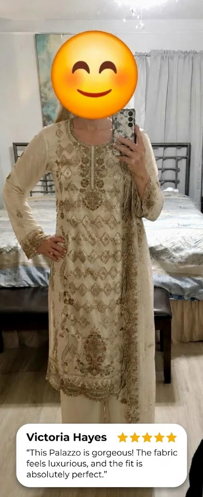 White Palazzo Party Ready Wear By Seyuri