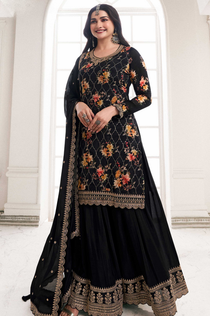 Black Chinon Salwar Kameez Dupatta Dresses