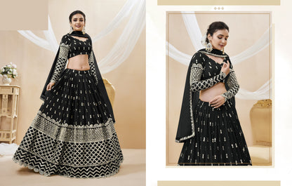 Black lehenga choli outfit for reception styling