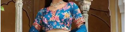 Blue Lehenga Choli Georgette festive occasion outfit detail