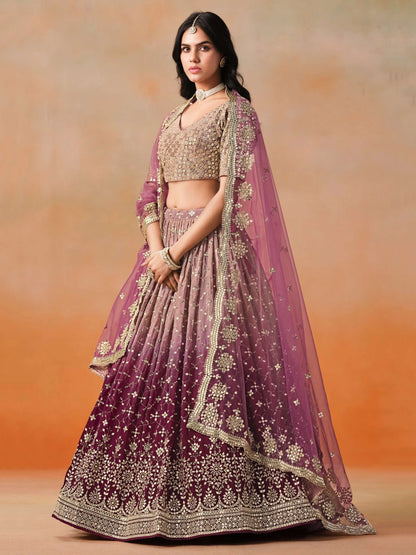 Elegant georgette lehenga choli for reception wear