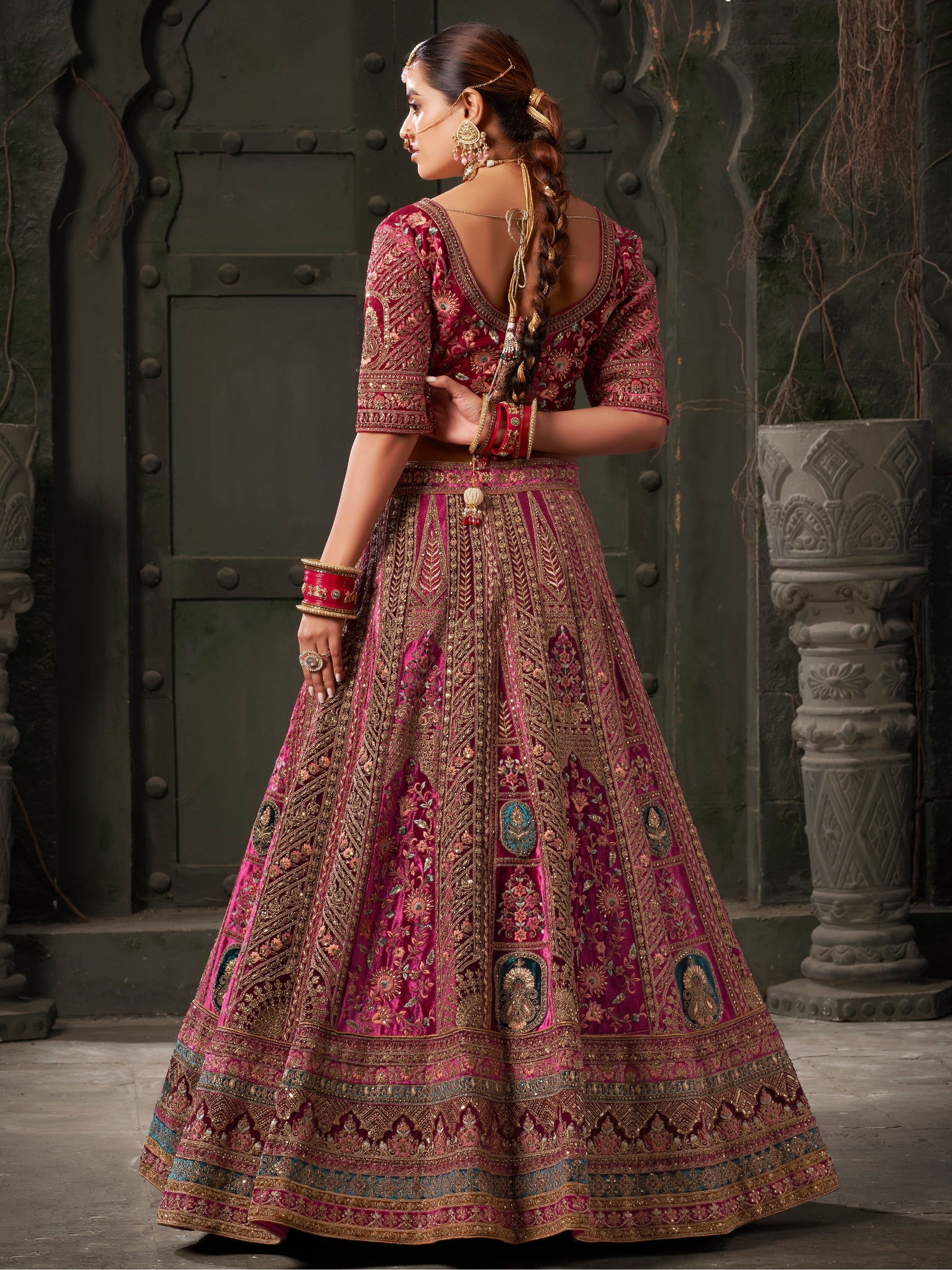 maroon lehenga choli elegant wedding guest styling