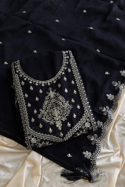 Black Salwar Kameez paired for Diwali evening gathering styling
