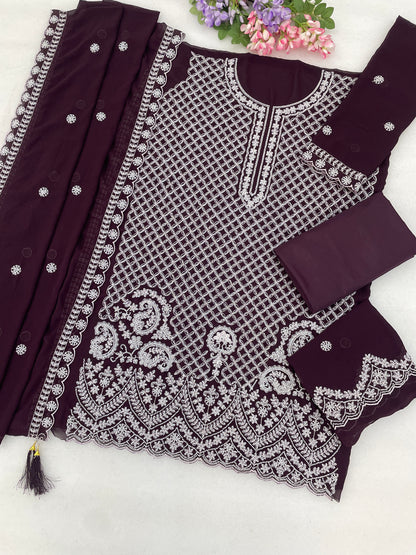 Wedding sharara outfit with embellished surface design